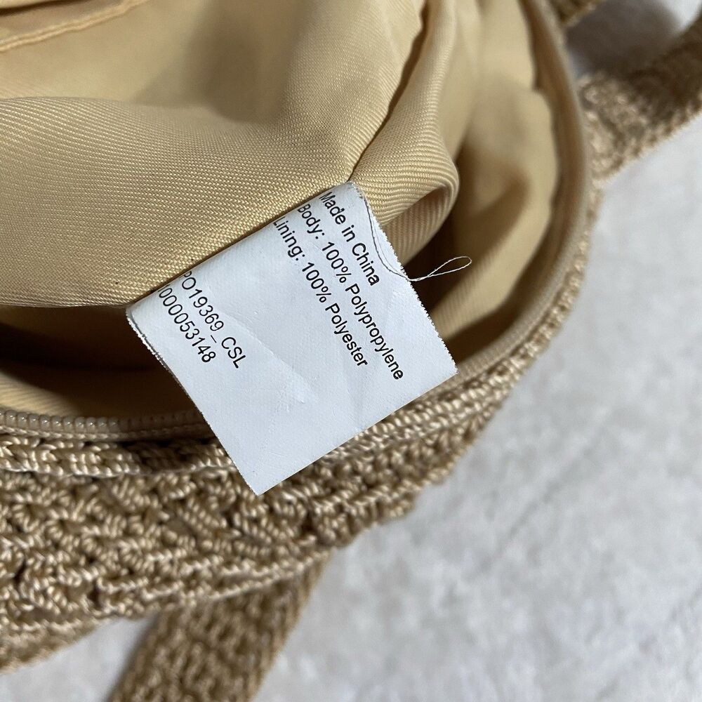 The Sak Crochet Large Tote Bag Tan Beige Boho Beachy CoastalGranny Minimalist - Picture 8 of 11